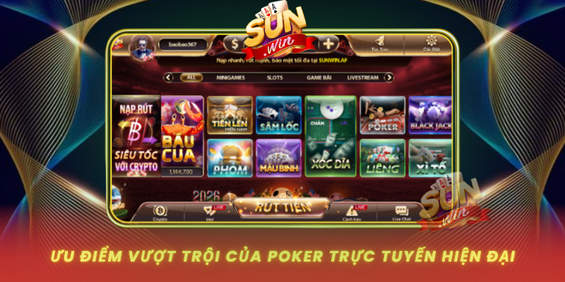 Khám Phá Poker - Cơ Hội Vàng Cho Người Đam Mê Bài Bạc 1 Uu Diem Vuot Troi Cua Poker Truc Tuyen Hien Dai